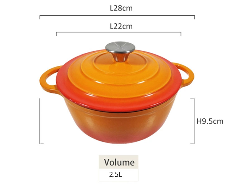 2.5L cast iron enamel cast iron cookware