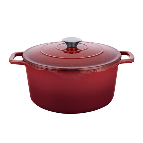 red 5L enamel cast iron cookware pot