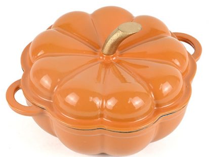 cast iron enamel pumpkin cocotte