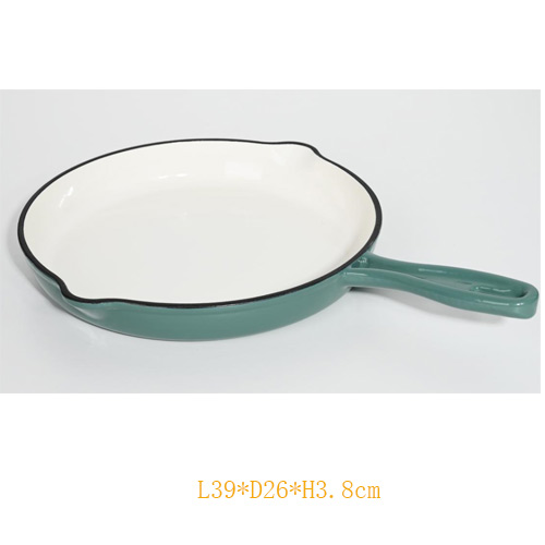 10inch enamel cast iron round frying pan