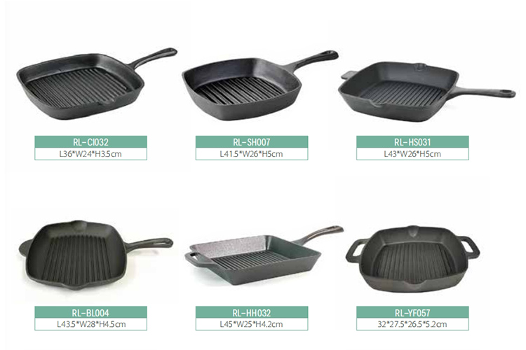 square cast iron grill pan set