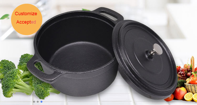 pre-seasoned oil cast iron mini pot