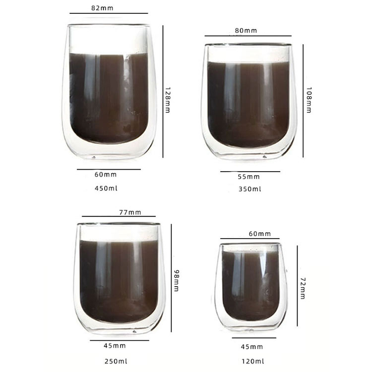 borosilicate glass cups without handle wholesale